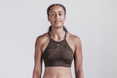 Nobull Halter Women's Sports Bras Camo | Australia (FB6739)